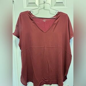 Ann Taylor Loft Outlet 
Blouse 
Color burgundy